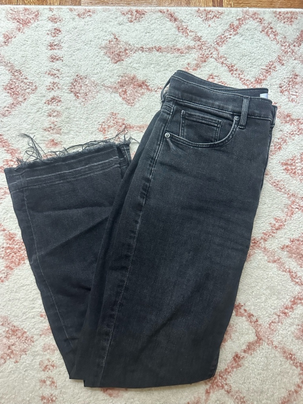 Black Loft High Waist Flare Crop Jeans